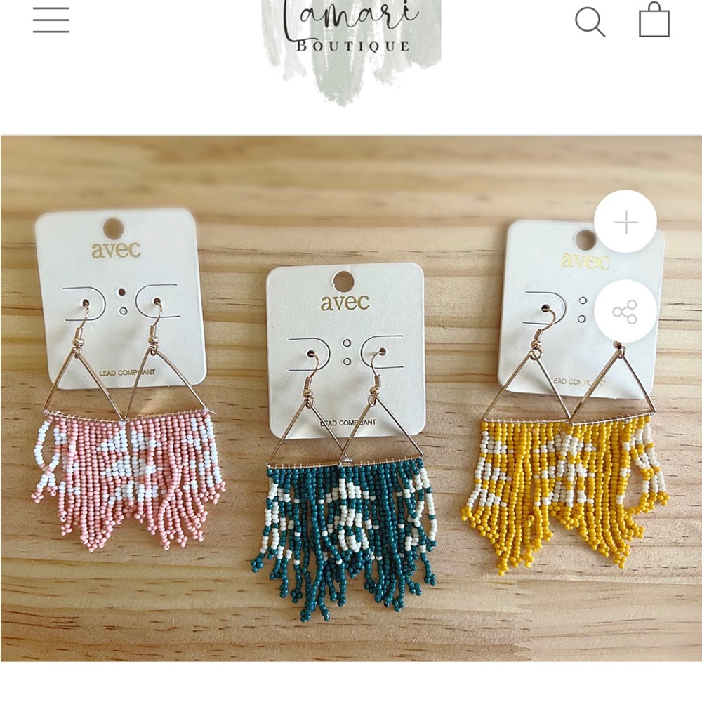 New! Pink Fringe Seed Bead Earrings